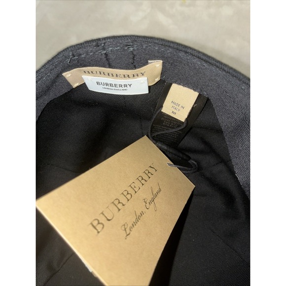 BURBERRY Baseball Cap Men's M Black October B Series Kingdom Logo Italy NEW - Picture 7 of 9